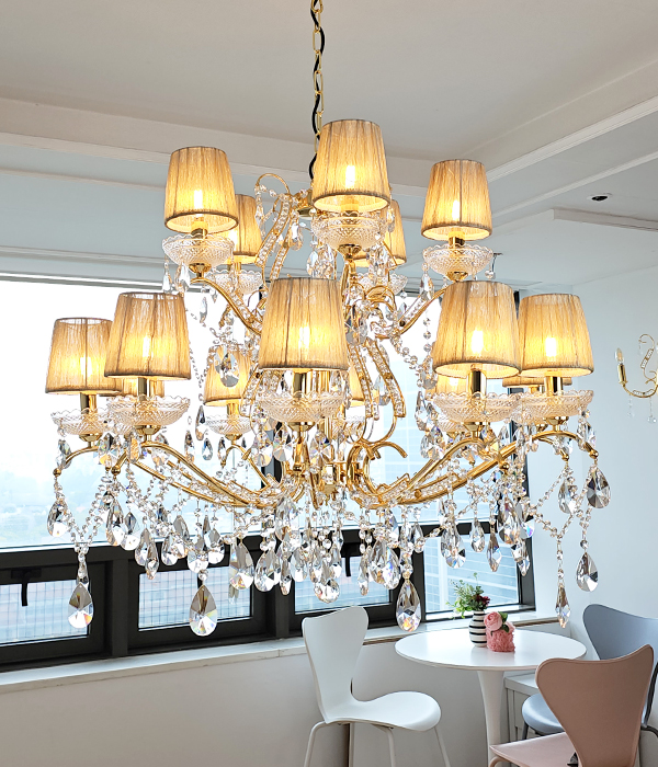 오베르 갓 15등(900파이 크롬/골드) 크리스탈샹들리에 대형샹들리에