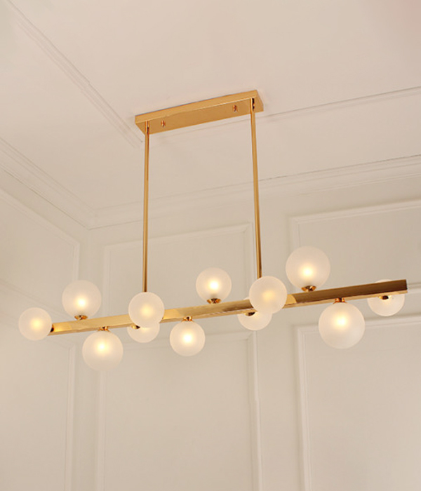 앰버 12등 펜던트전등 긴 식탁등