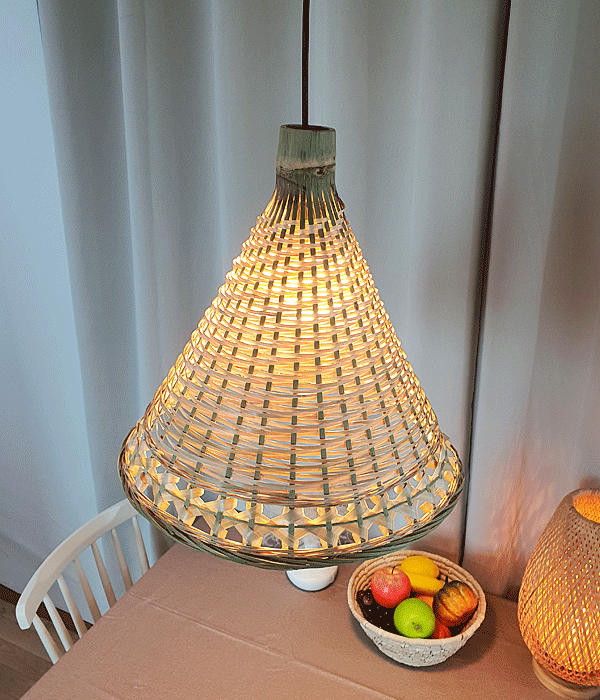 밤부 1등 라탄 식탁조명등