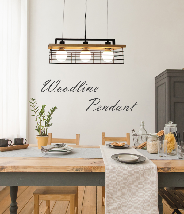 우드라인 3등 펜던트조명 인테리어 식탁등